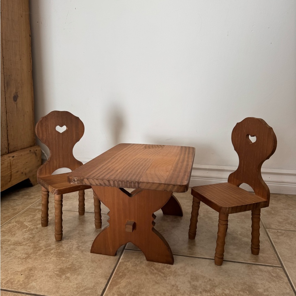 American Girl Doll Wooden Table and Chairs Set